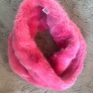 Vibrant Pink Faux Fur Cowl Scarf